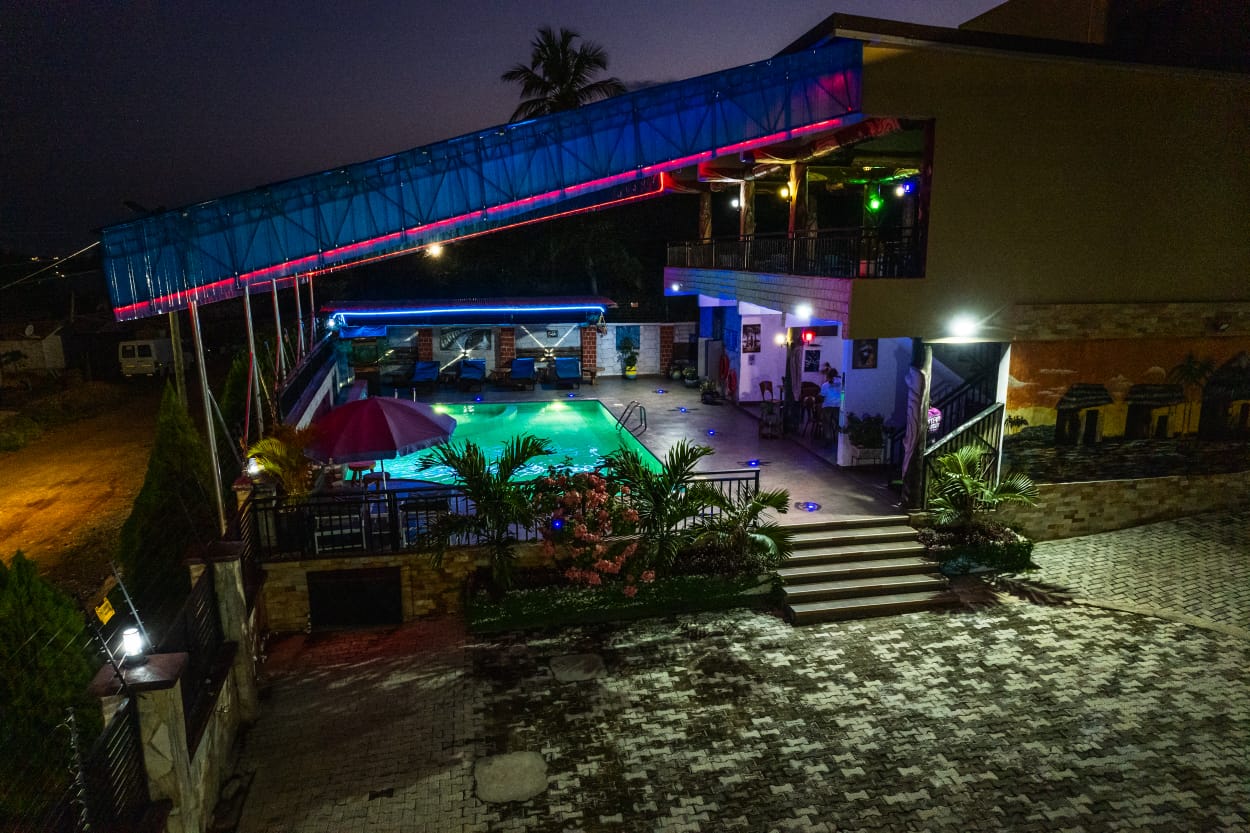 NS Luxury Villa pool at night